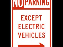 No Parking Except Electric Vehicle Sign Right Arrow